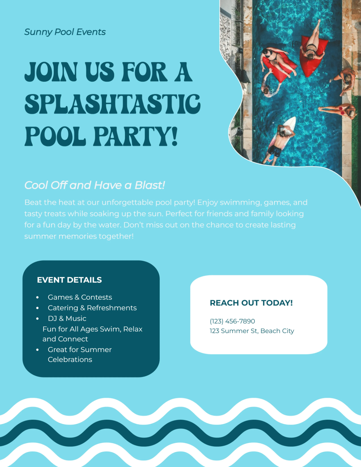 Free Pool Party Summer Flyer Template to Edit Online Free Pool Party Summer Flyer Template to Edit Online