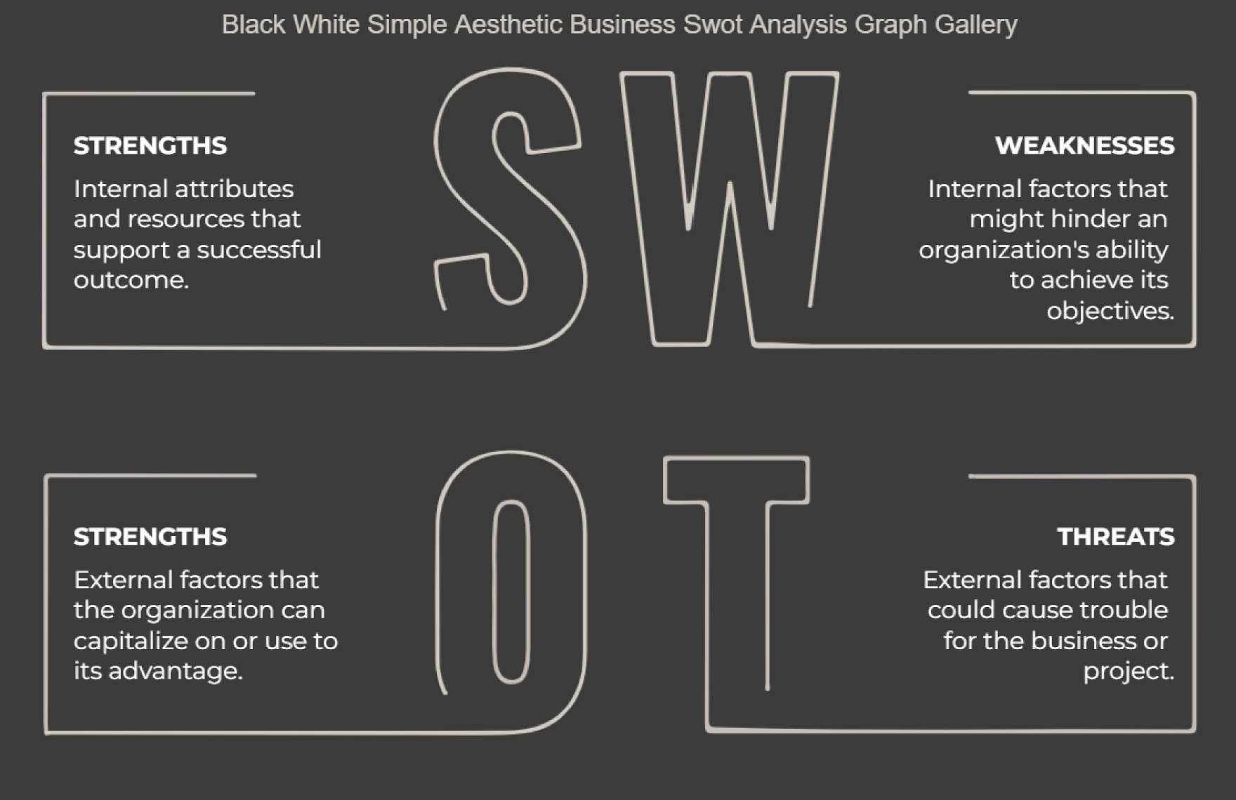 Free Black White Simple Aesthetic Business Swot Analysis Graph Template to Edit Online Free Black White Simple Aesthetic Business Swot Analysis Graph Template to Edit Online
