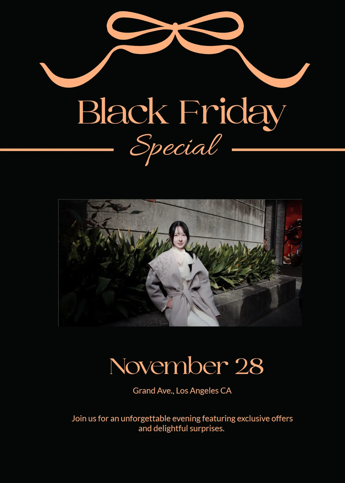 Free Aesthetic Black Friday Invitation Template to Edit Online
