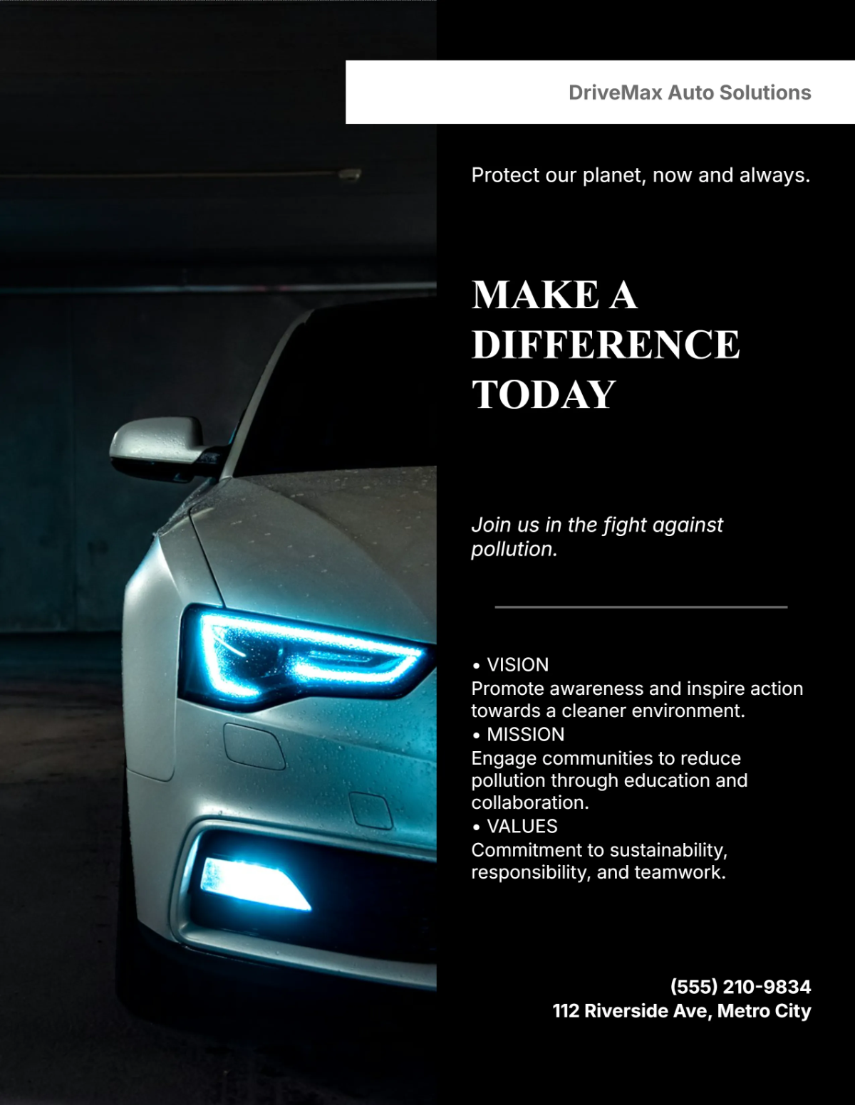 Pollution Awareness Car Flyer Template