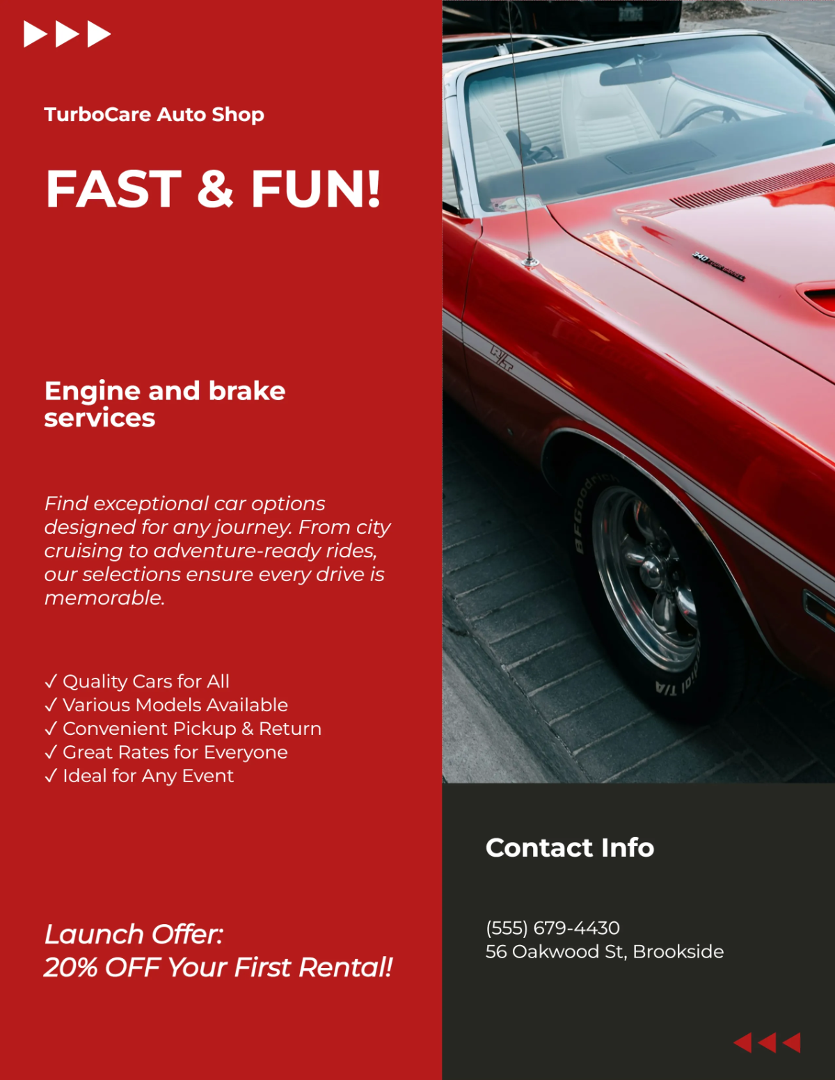 Editable Red Car Flyer Template
