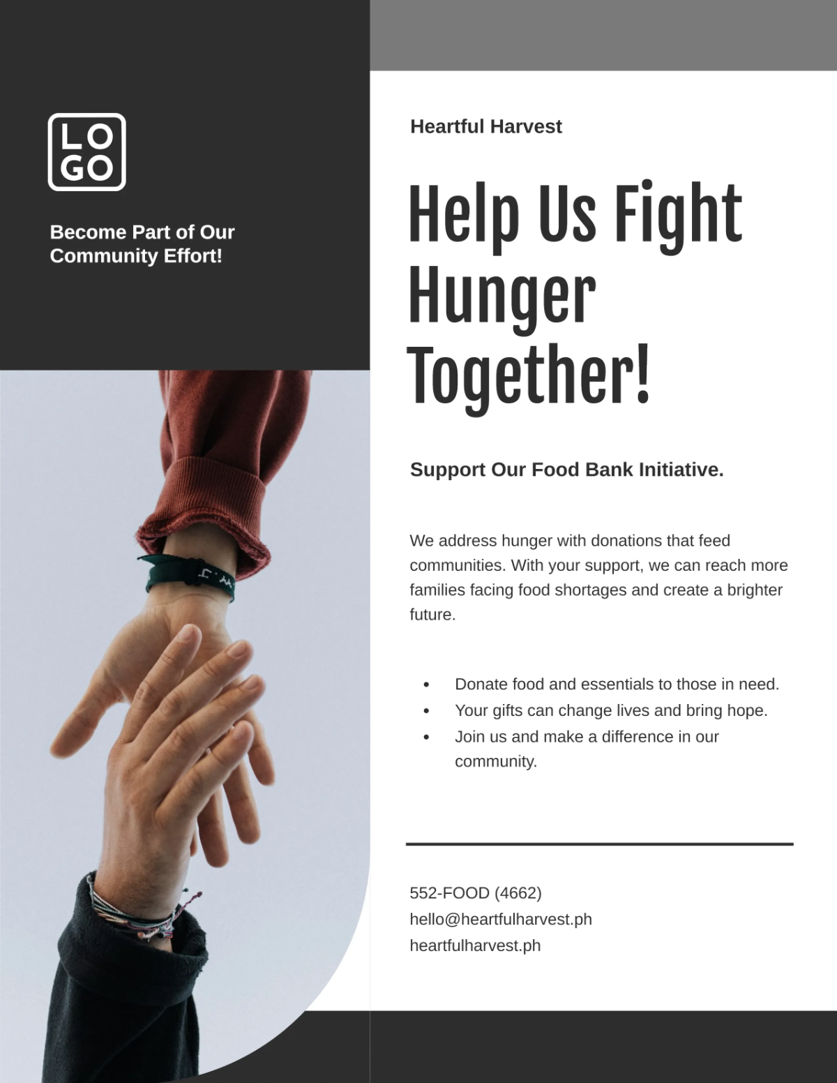 Free Blank Food Bank Donation Flyer Template to Edit Online