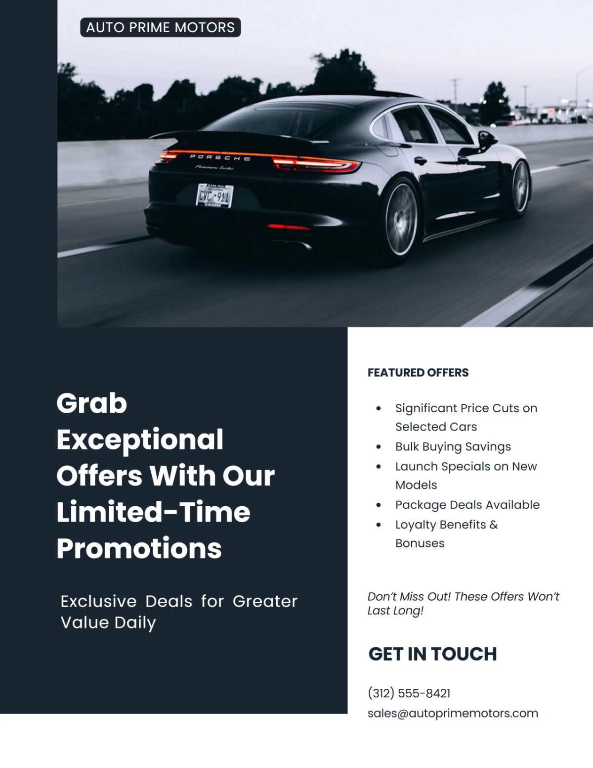 Free Blue Dealership Car Flyer Template to Edit Online