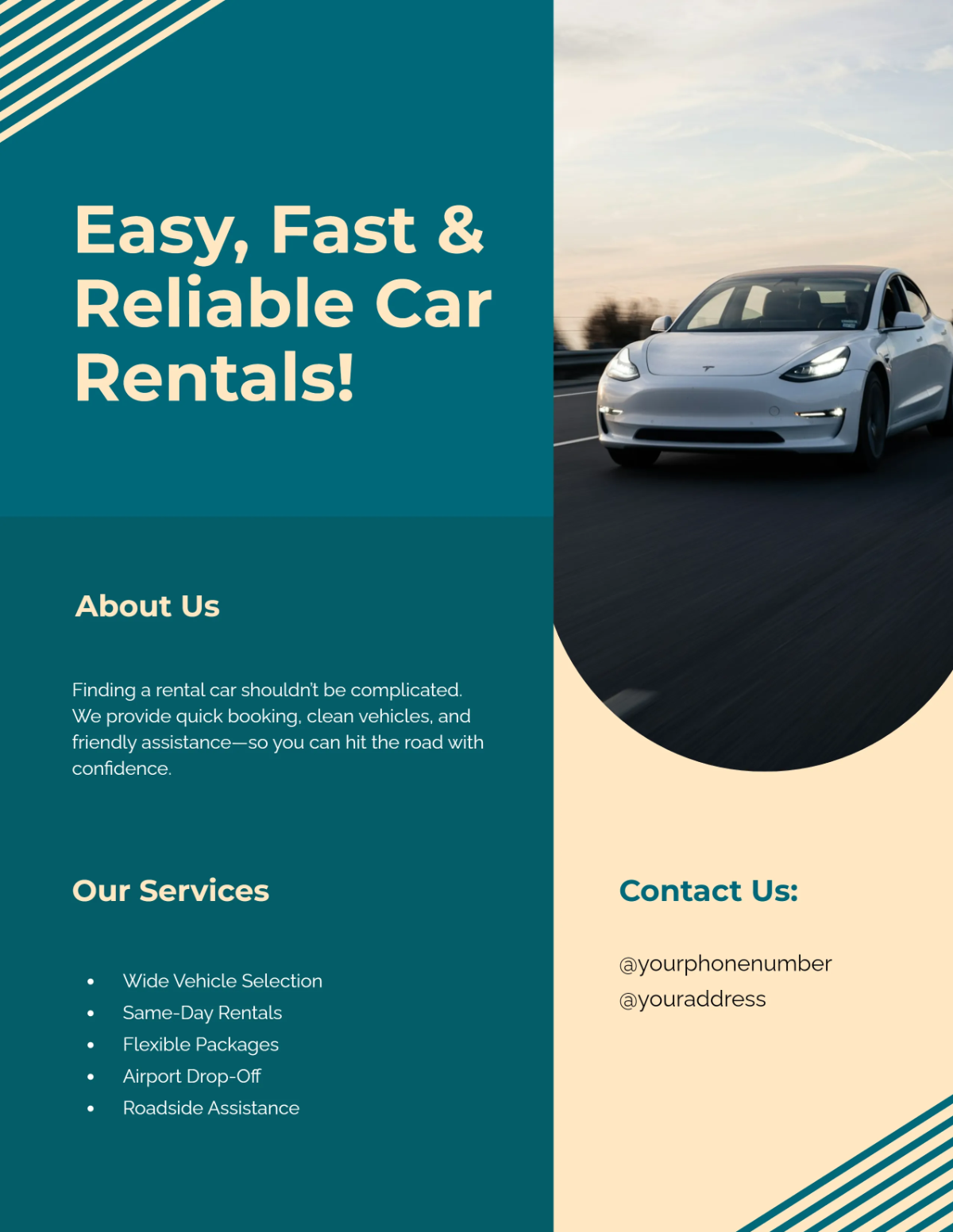 Free Rental Car Flyer Template to Edit Online