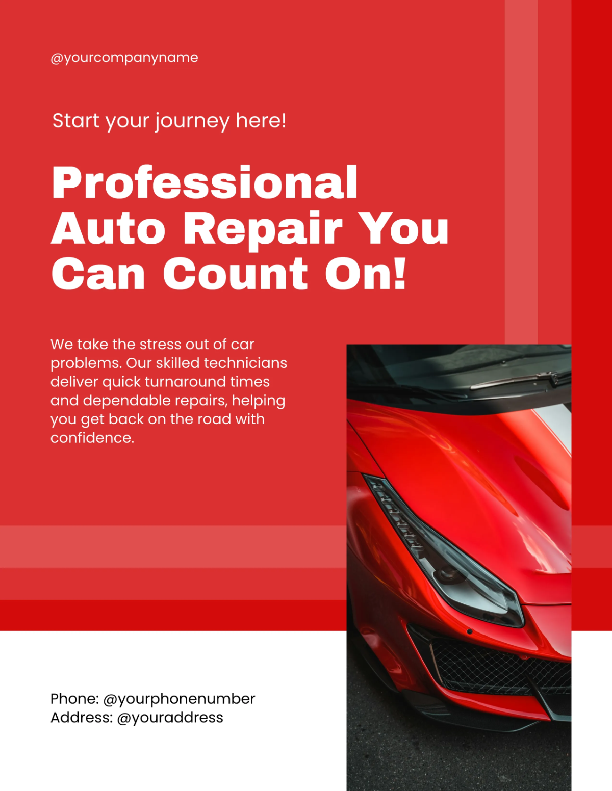 Auto Repair Car Flyer Template