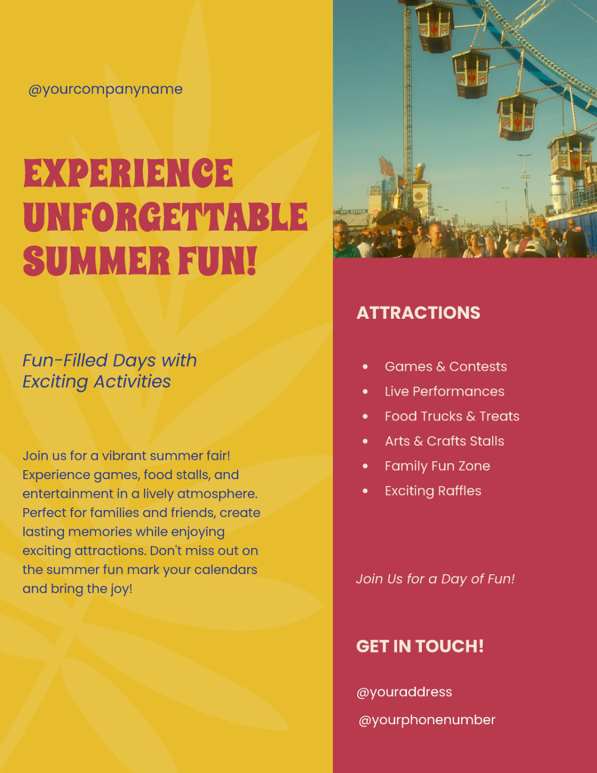 Free Creative Summer Fair Flyer Template to Edit Online Free Creative Summer Fair Flyer Template to Edit Online