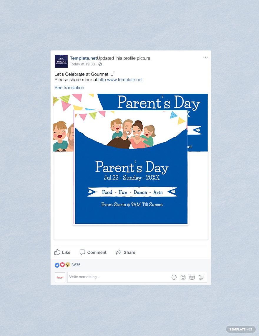 Parent's Day Facebook Profile Template