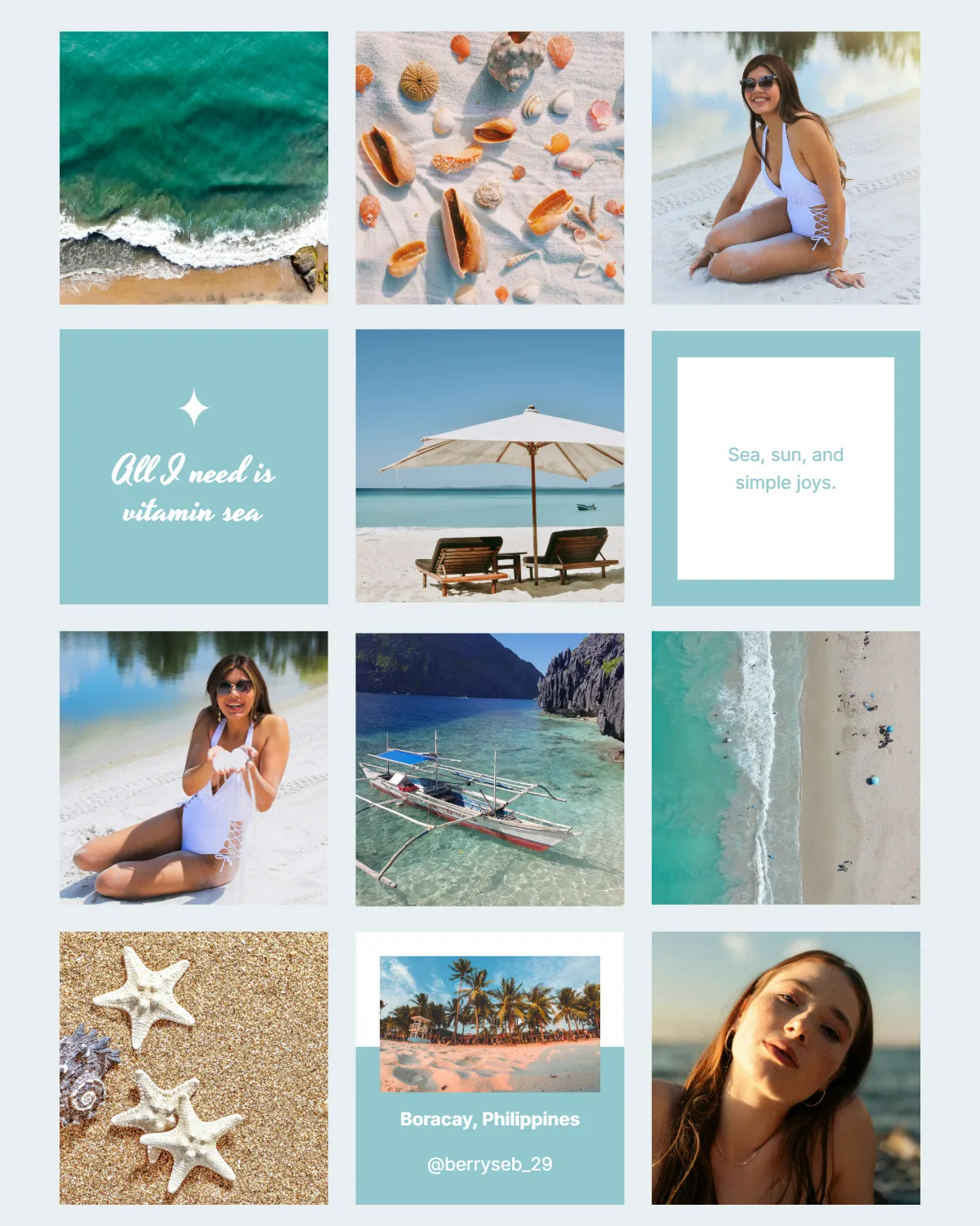 Beach Instagram Grid Template