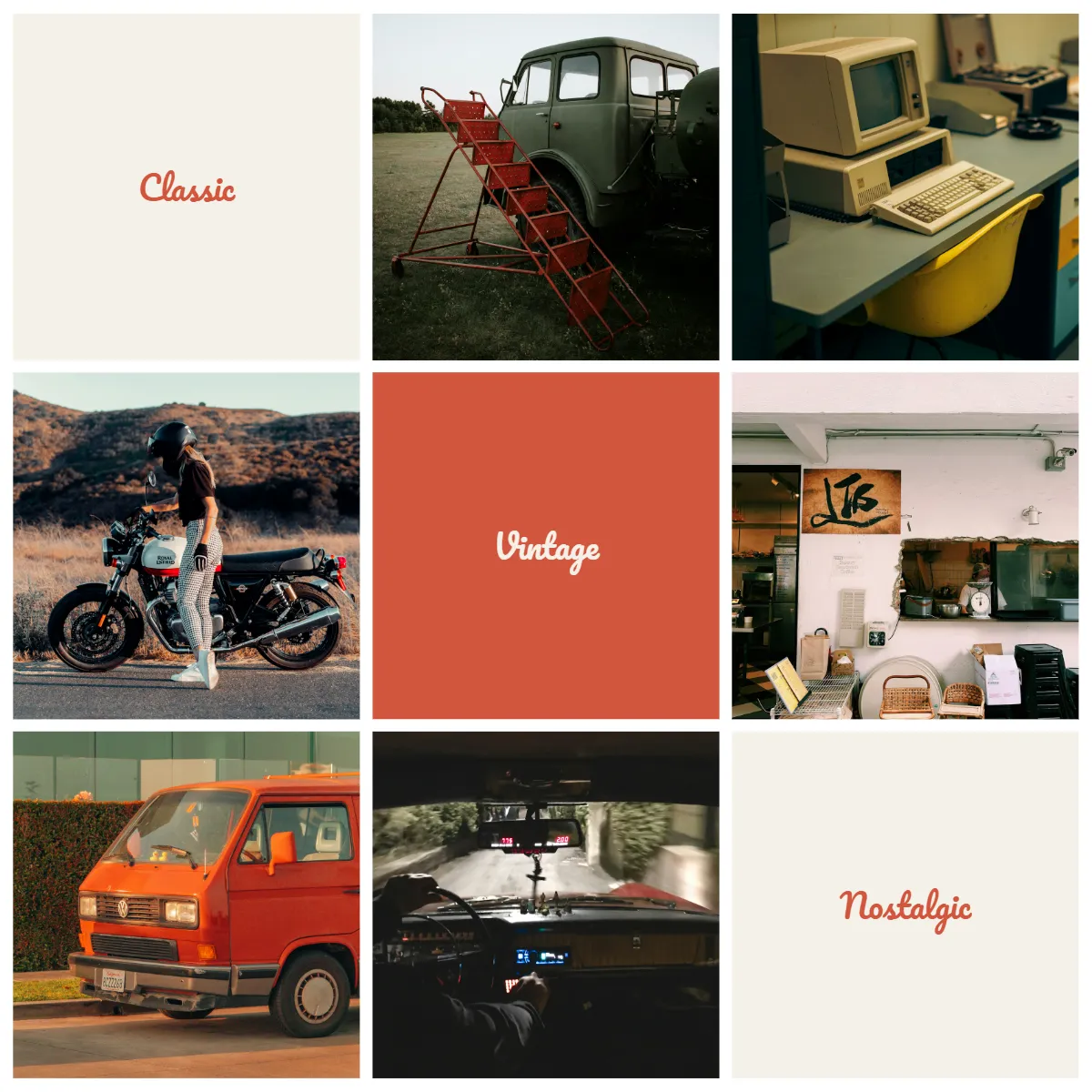 Free Retro Instagram Grid Template to Edit Online