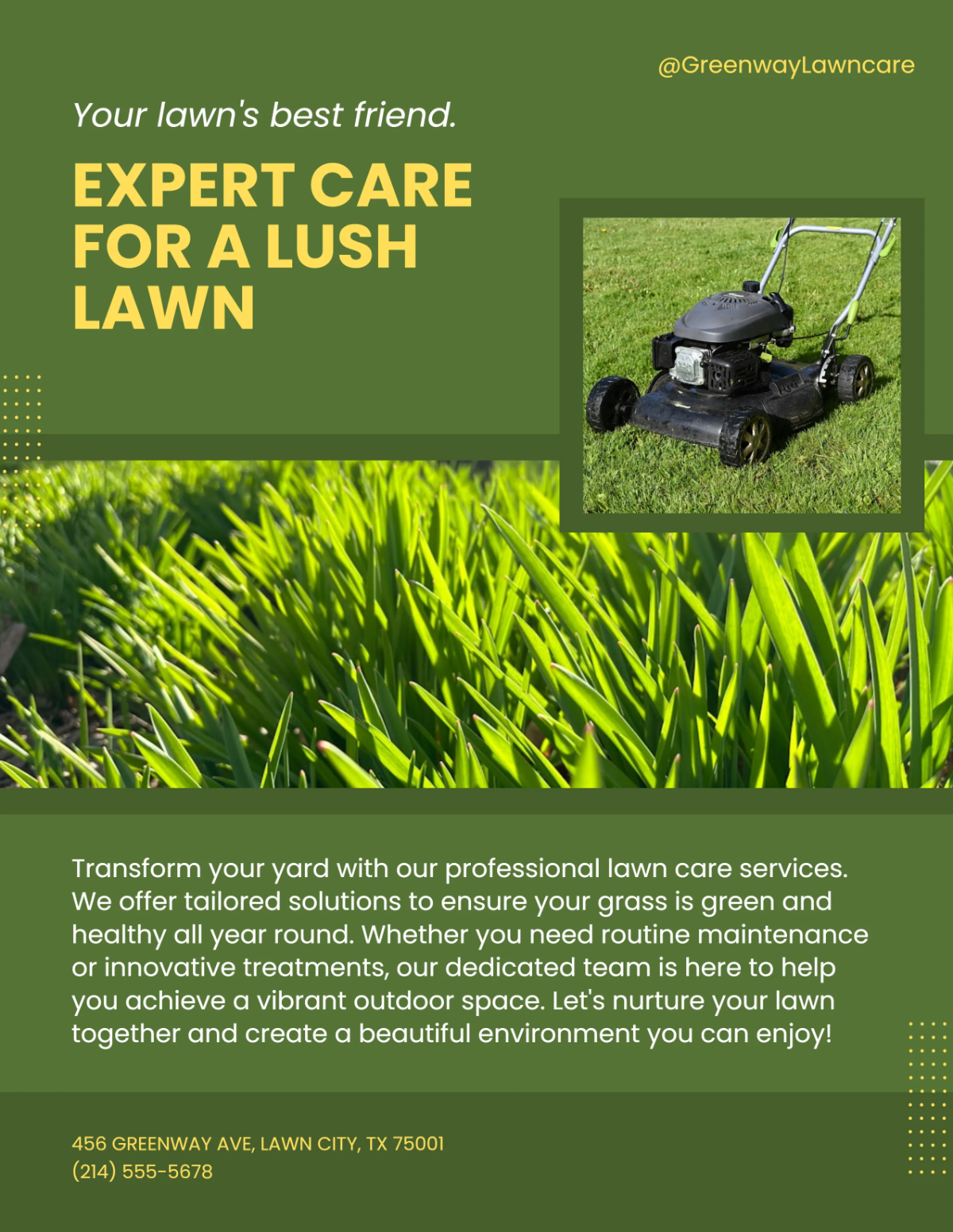Free Maintenance Lawn Care Flyer Template to Edit Online