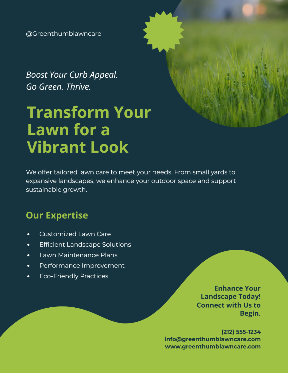 Free Simple Landscape Lawn Care Flyer Template to Edit Online