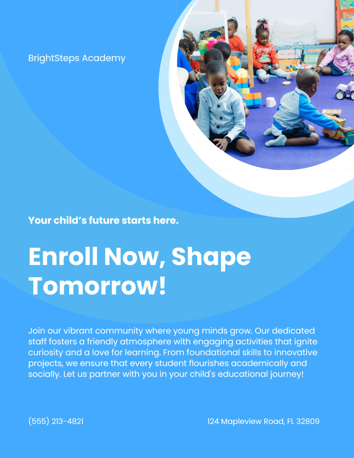 Free Primary School Admission Flyer Template to Edit Online