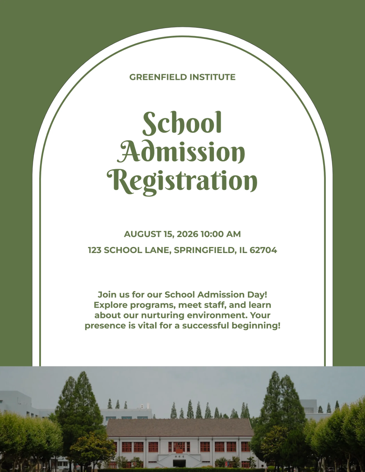 Free Registration School Admission Flyer Template to Edit Online