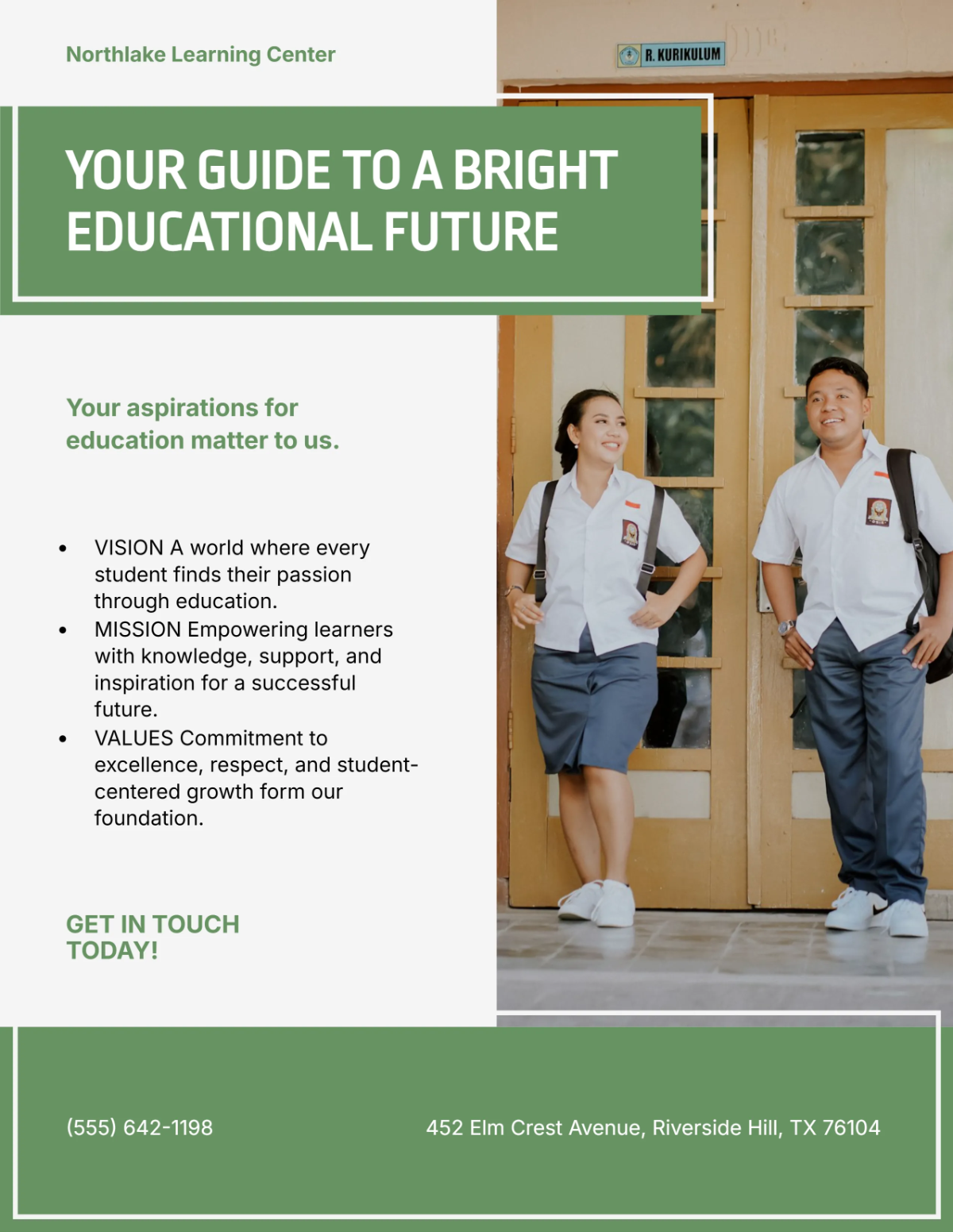 Free Institute School Admission Flyer Template to Edit Online