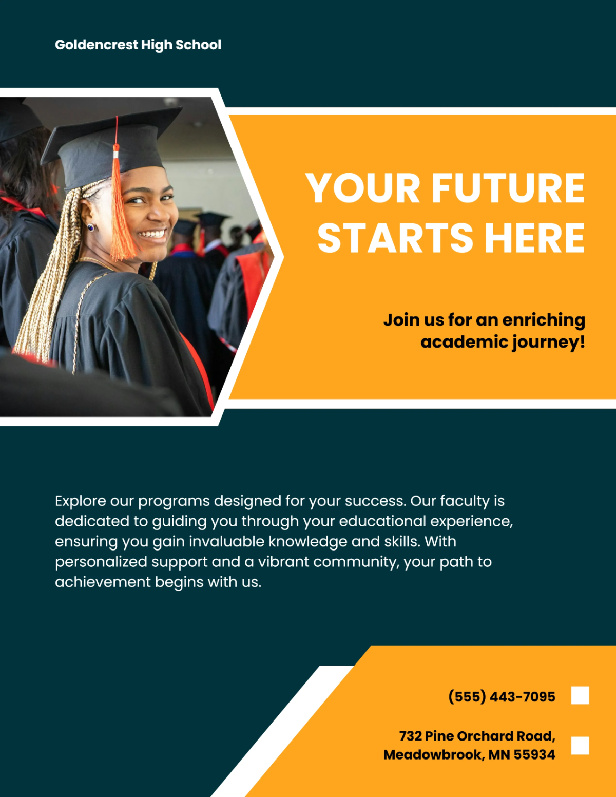 Free Blank College School Admission Flyer Template to Edit Online