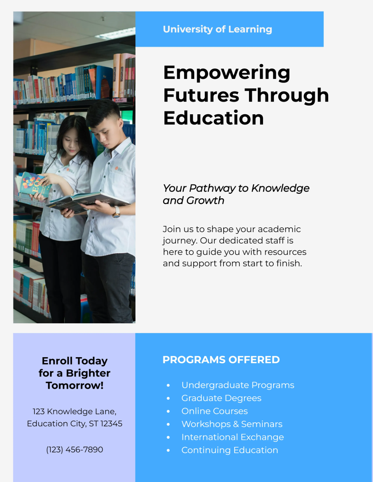 Free University School Admission Flyer Template to Edit Online