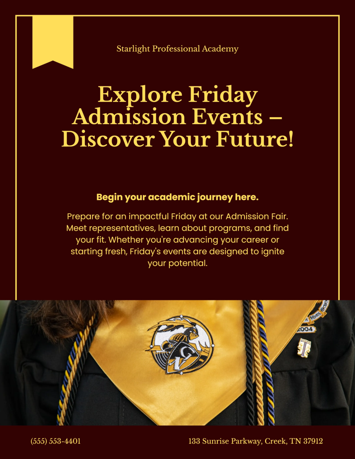 Free Professional School Admission Flyer Template to Edit Online
