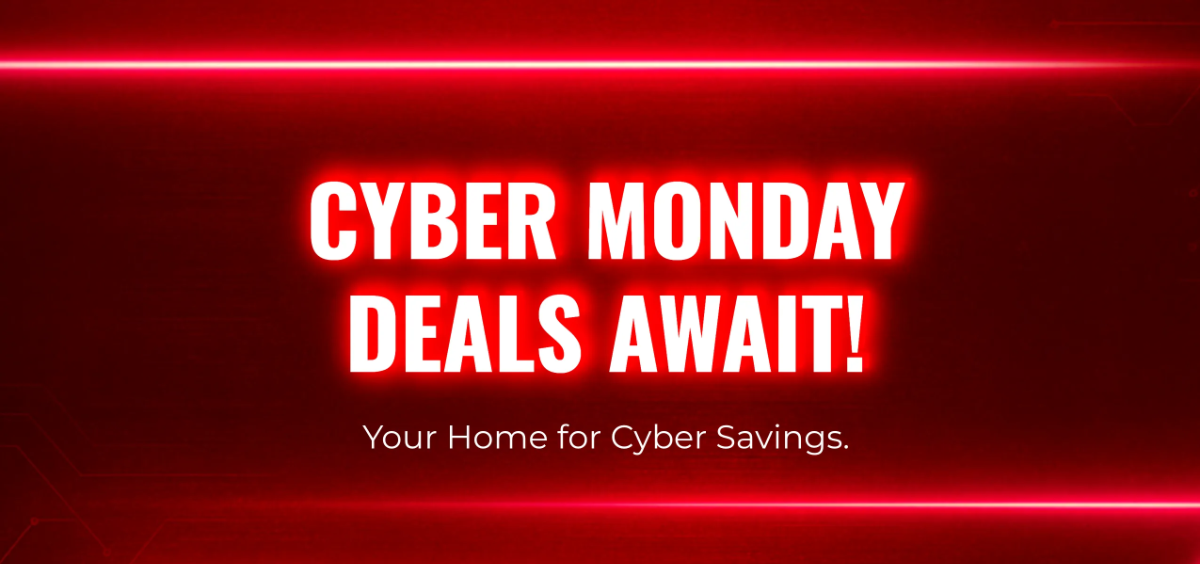 Free Red Cyber Monday Card Template to Edit Online