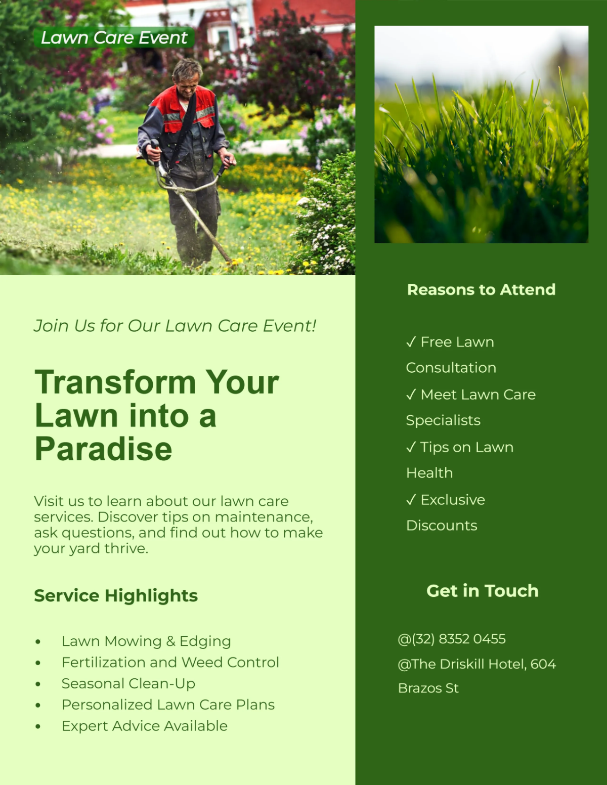 Free Yard Work Lawn Care Flyer Template to Edit Online