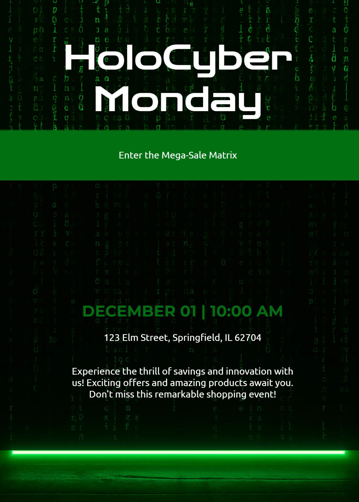 Free Futuristic Cyber Monday Invitation Template to Edit Online