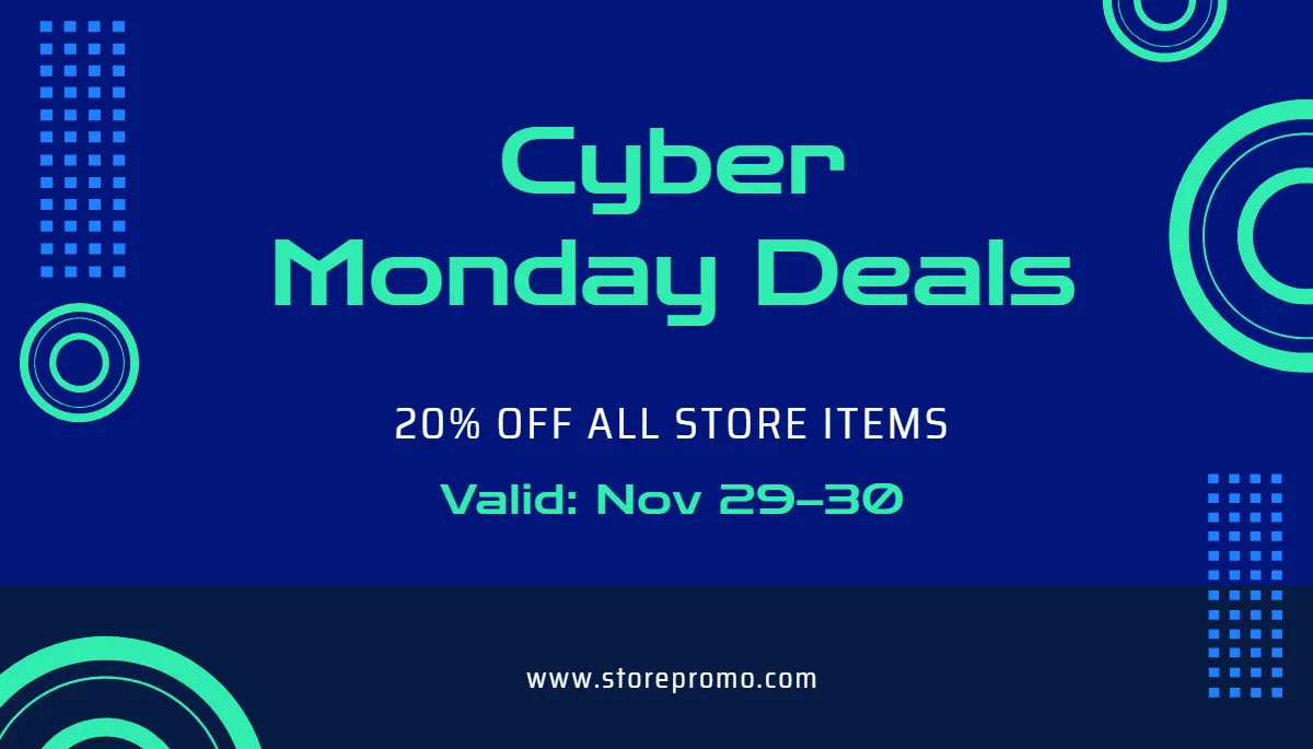 Free Cyber Monday Store Gift Card Template to Edit Online