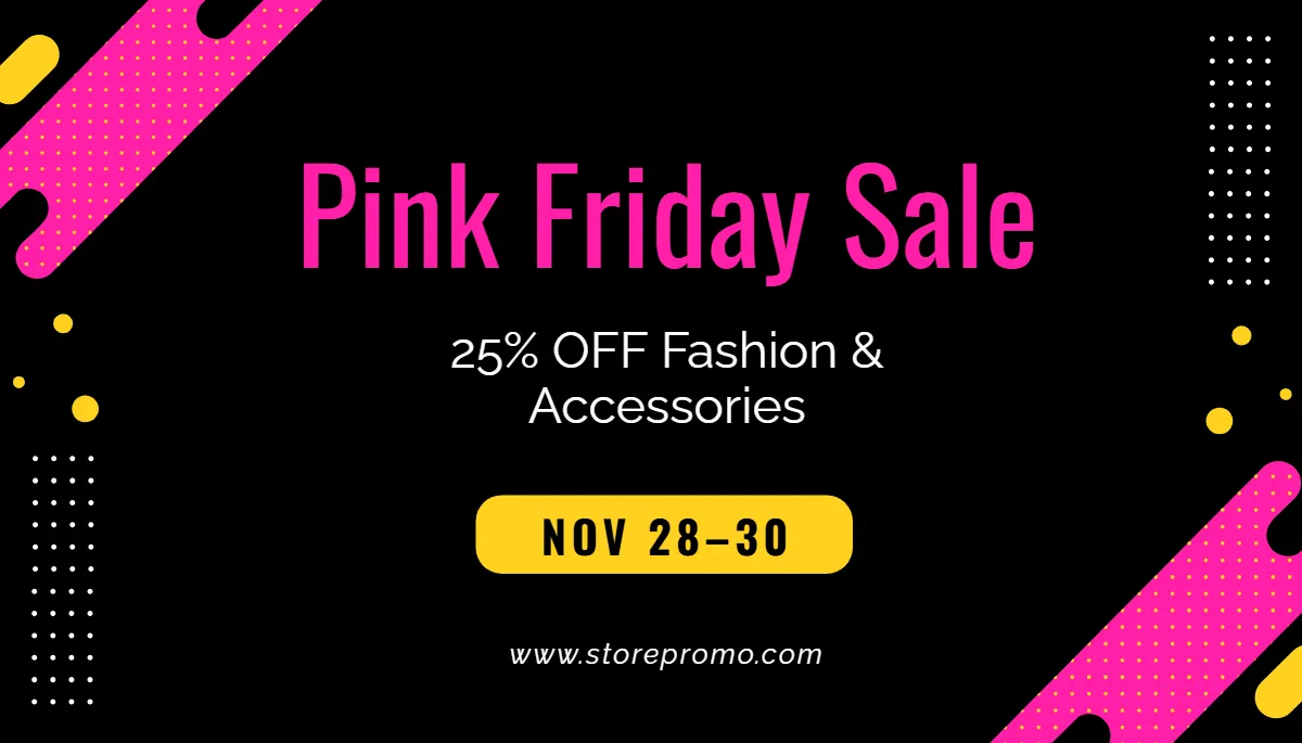 Free Pink Black Friday  Card Template to Edit Online
