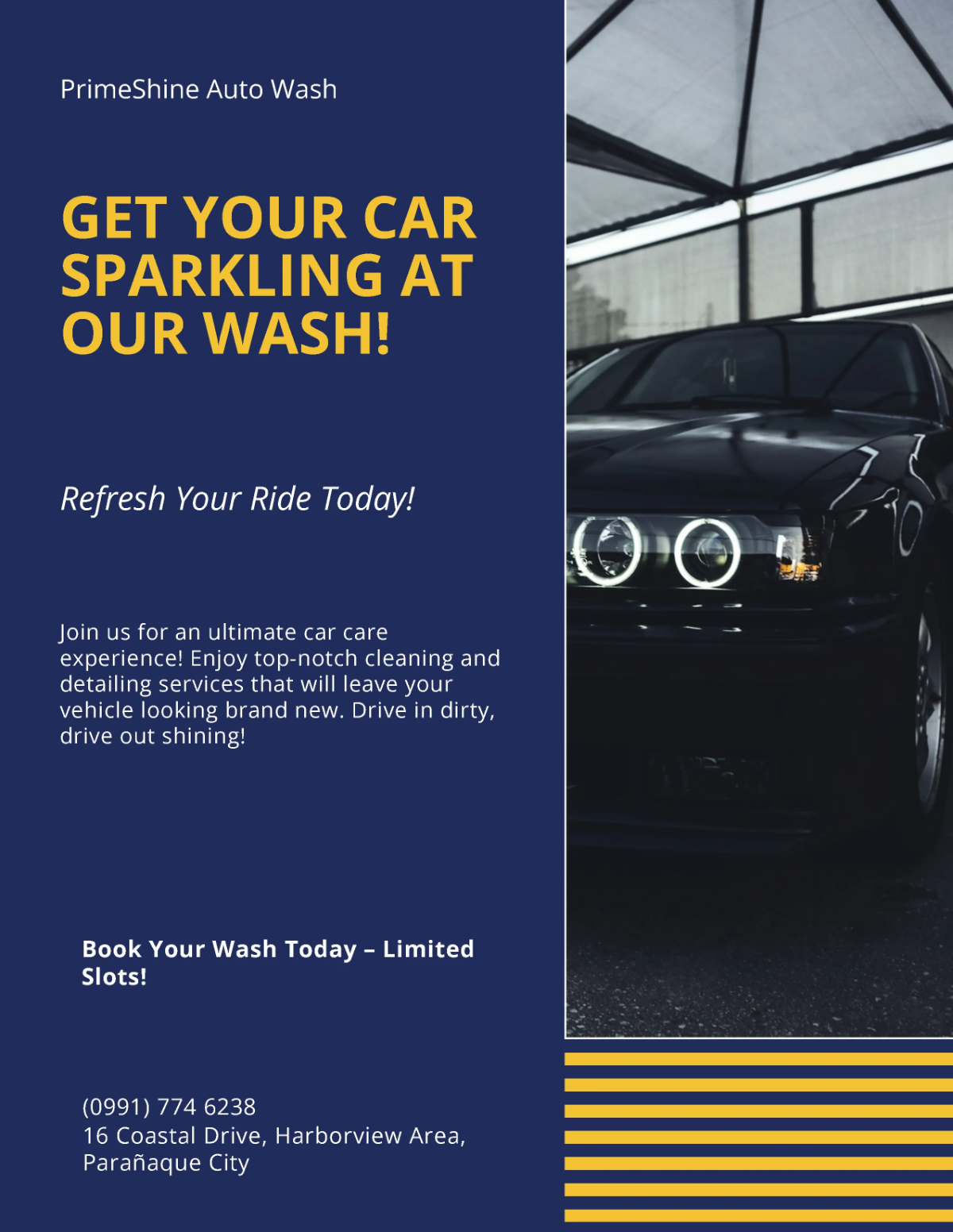 Free Cleaning Car Wash Flyer Template to Edit Online