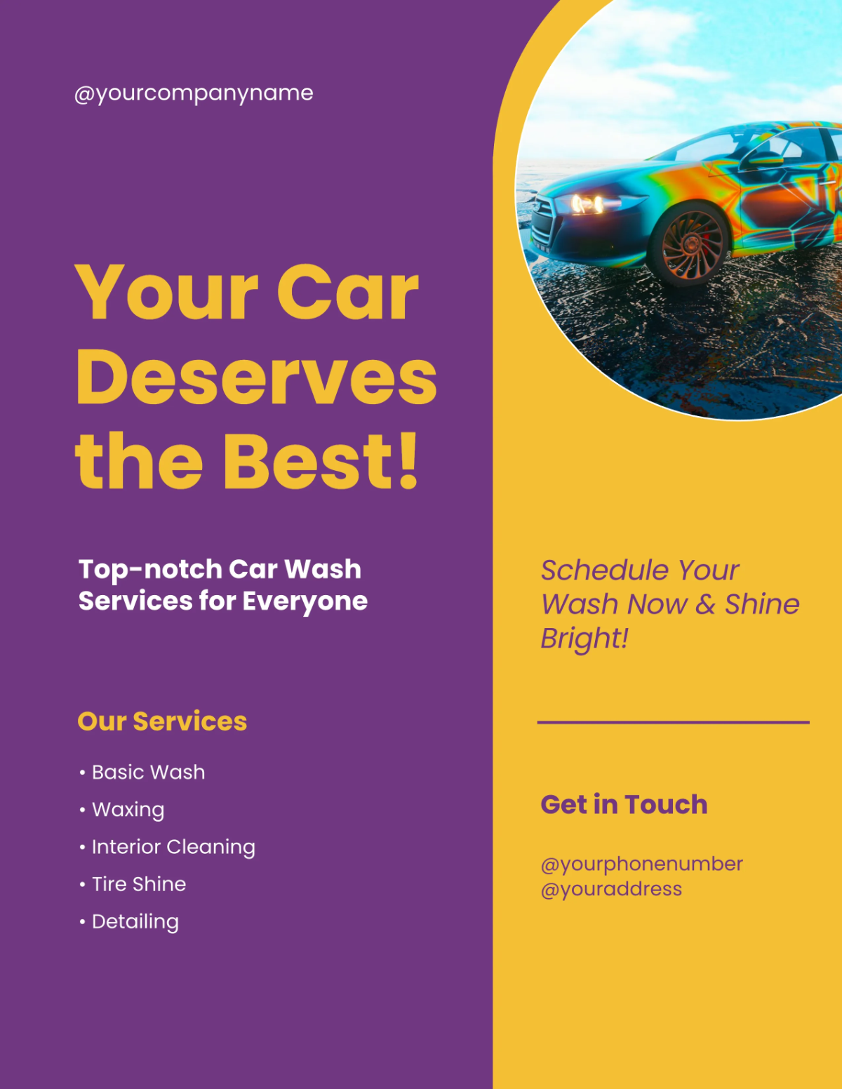 Free Party Car Wash Flyer Template to Edit Online