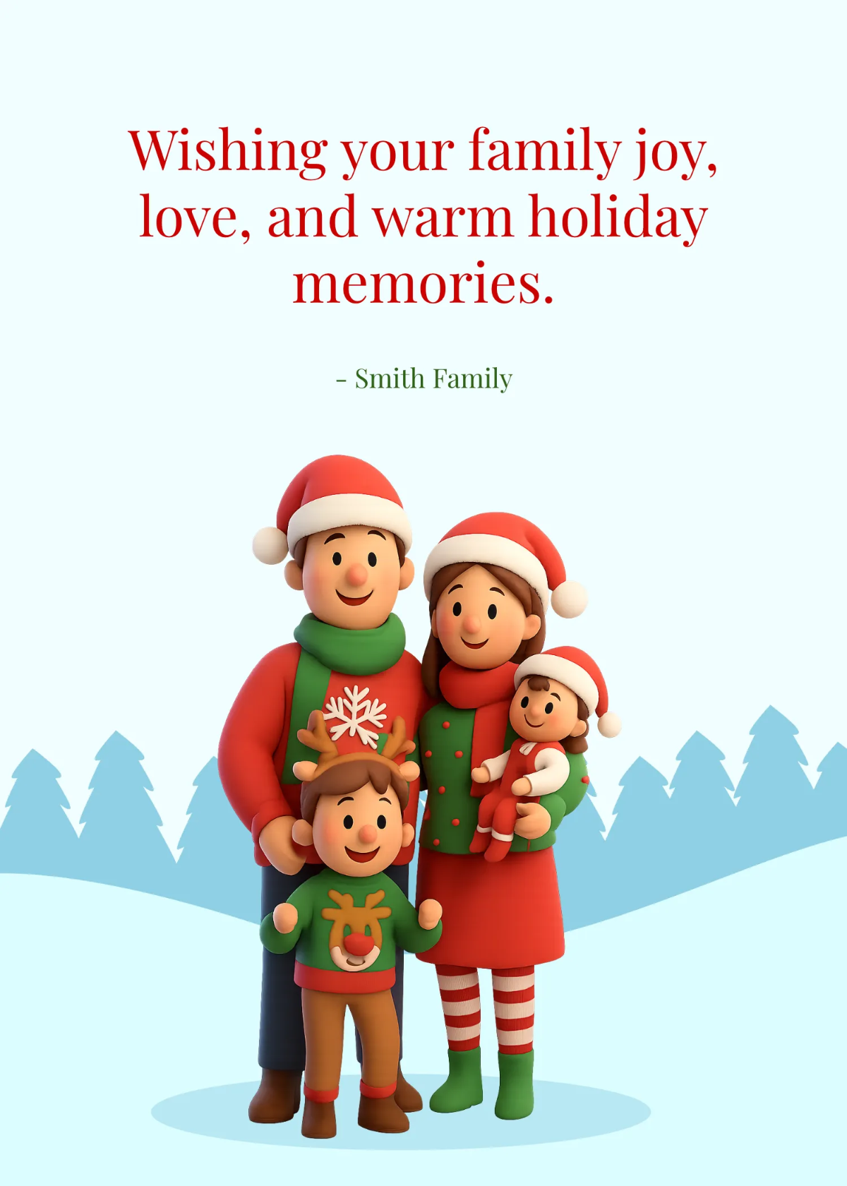Free Family Christmas Wishes Template to Edit Online
