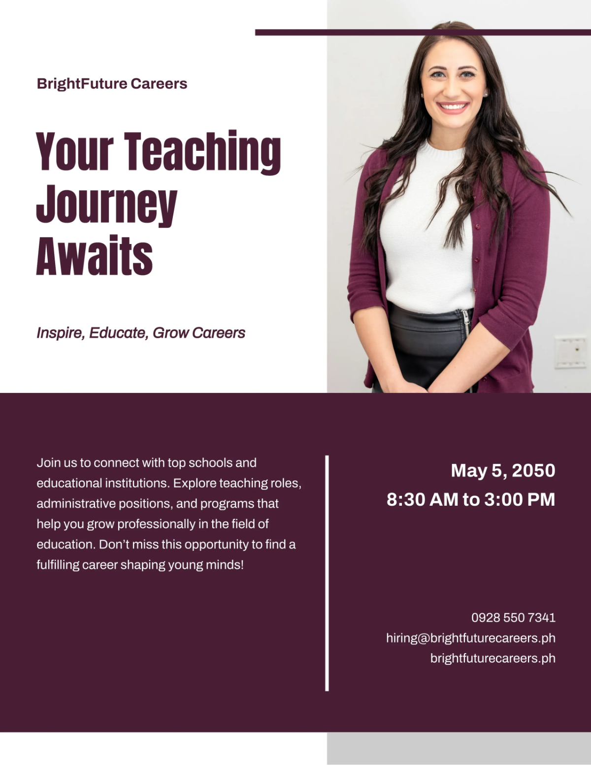 Free Education Job Fair Flyer Template to Edit Online