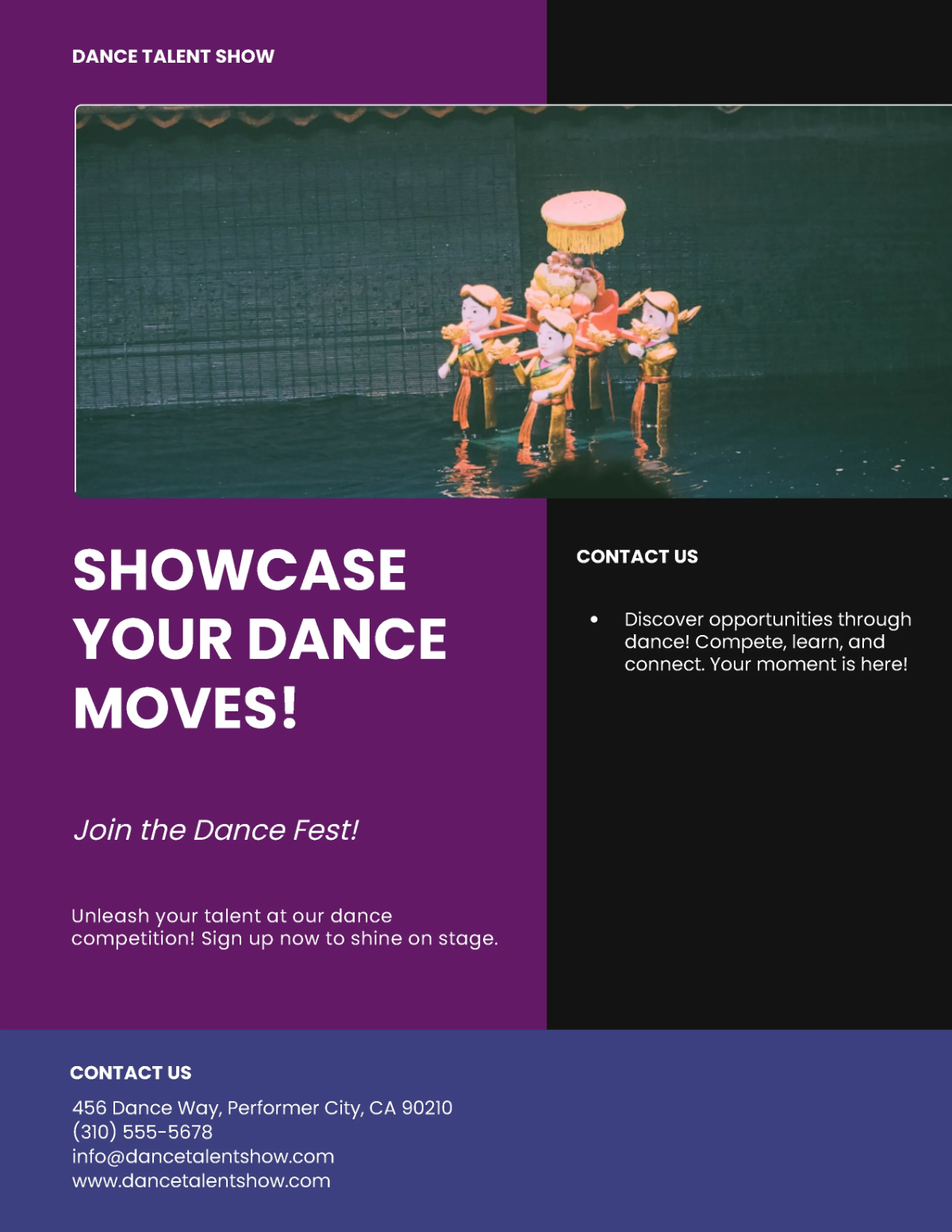 Free Dance Talent Show Flyer Template to Edit Online