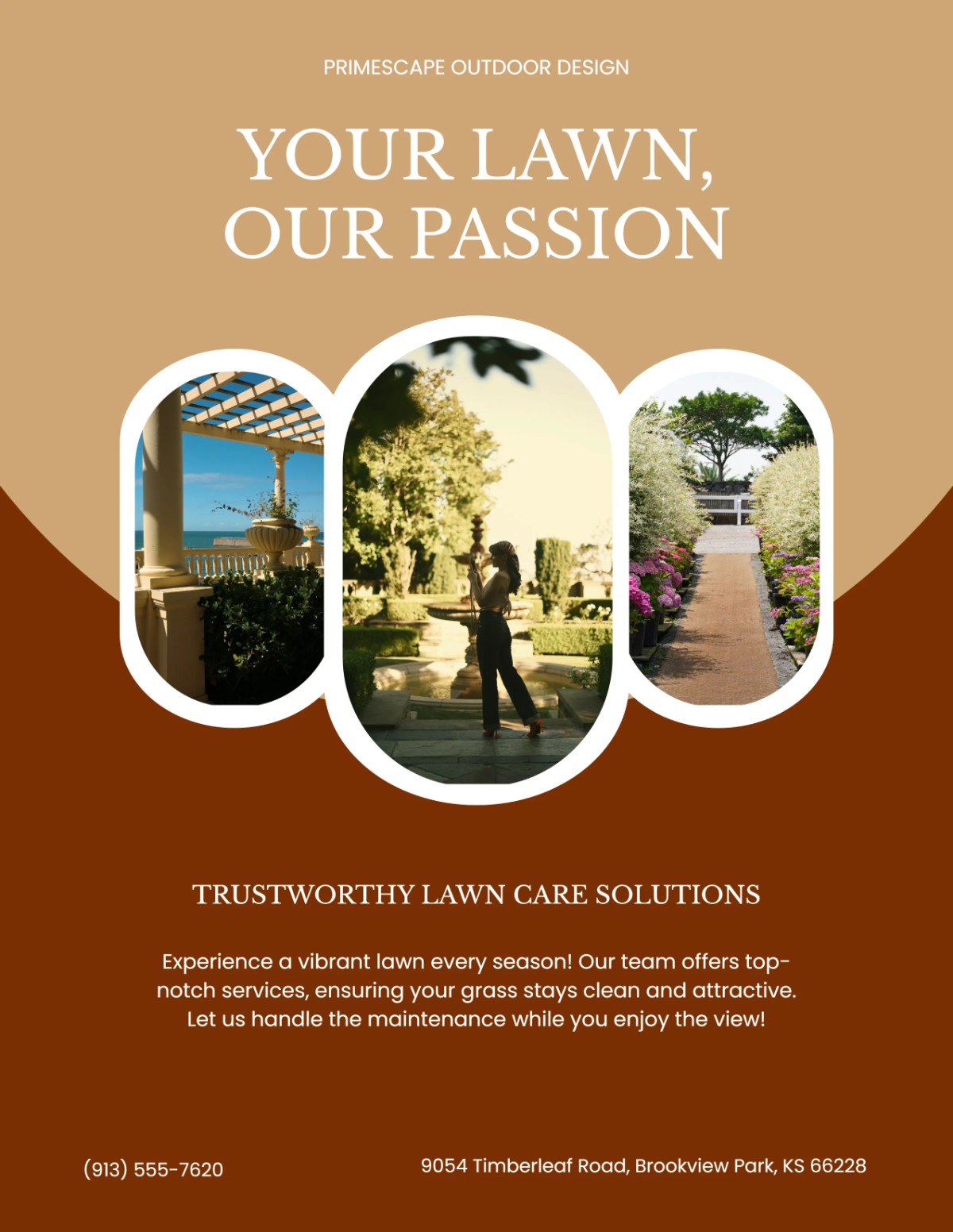 Free Beige Classy Landscaping Flyer Template to Edit Online