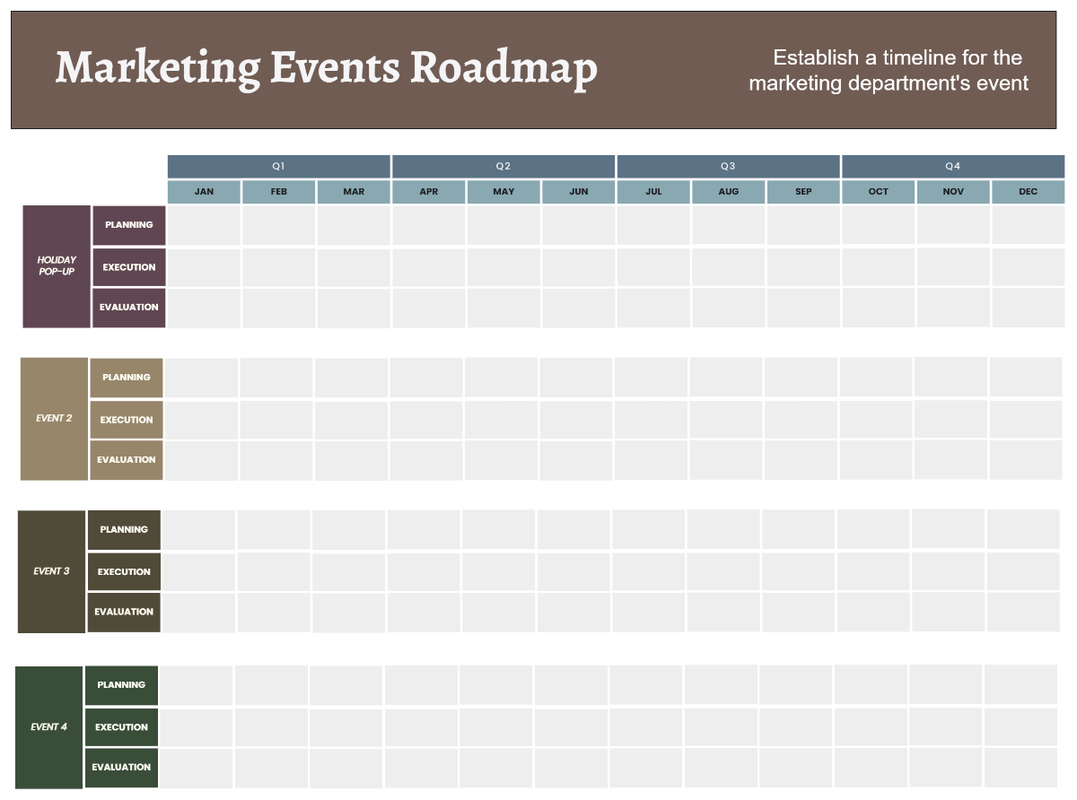 Free Marketing Event Roadmap Template to Edit Online