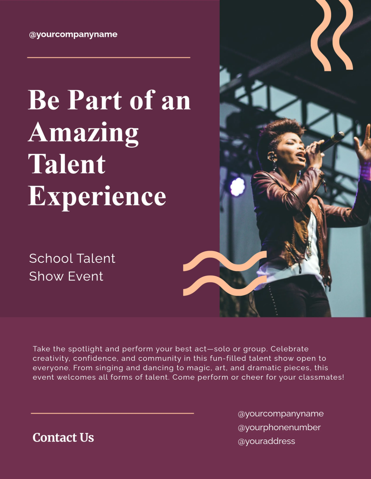 Free Printable Talent Show Flyer Template to Edit Online