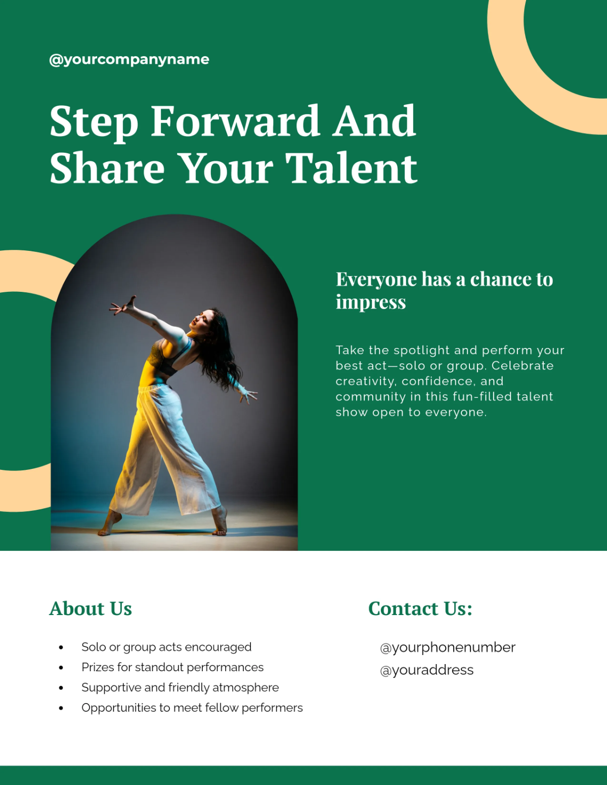 Free Community Program Talent Show Flyer Template to Edit Online