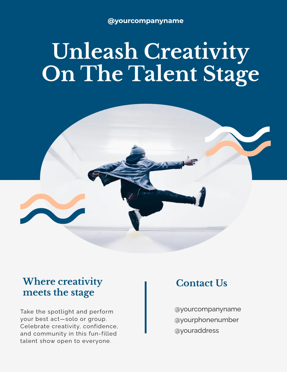 Free Simple Talent Contest Show Flyer Template to Edit Online