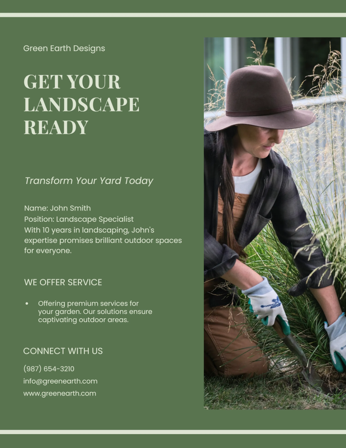 Free Editable Landscaping Flyer Template to Edit Online