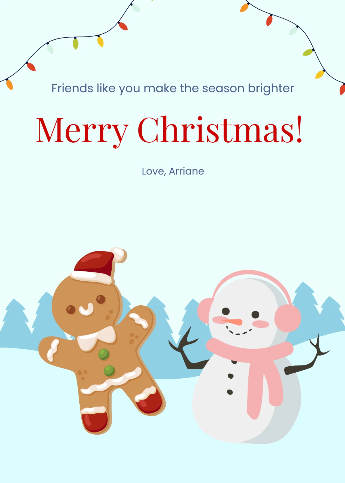 Free |Friends Christmas Wishes Template to Edit Online