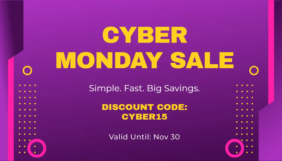 Free Simple Cyber Monday Card Template to Edit Online