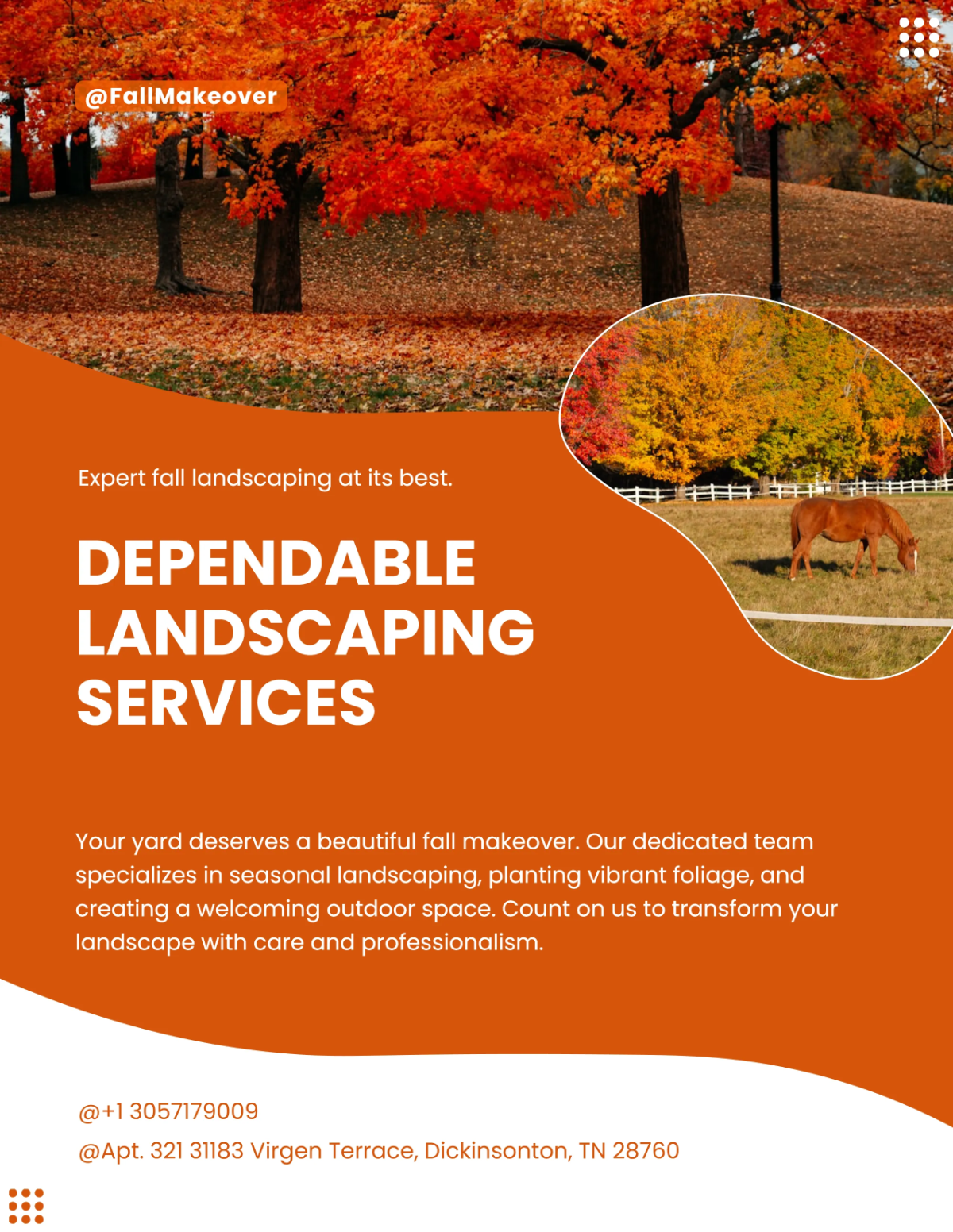 Free Aesthetic Fall Landscaping Flyer Template to Edit Online