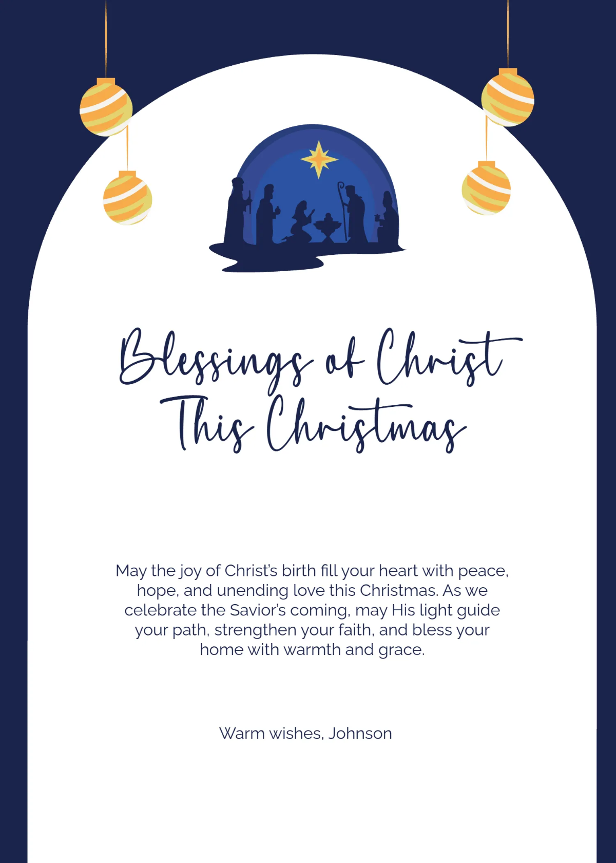 Free Religious Christmas Wishes Template to Edit Online
