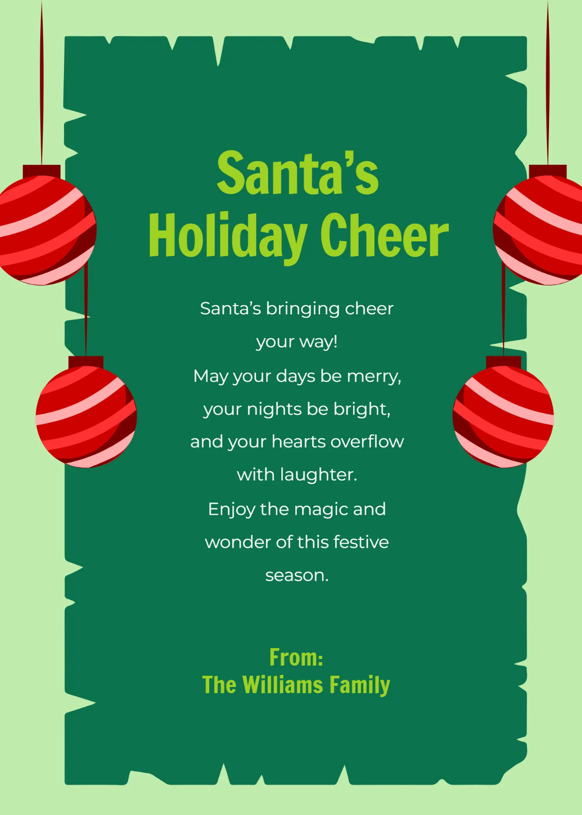 Free Christmas Santa Wishes Template to Edit Online