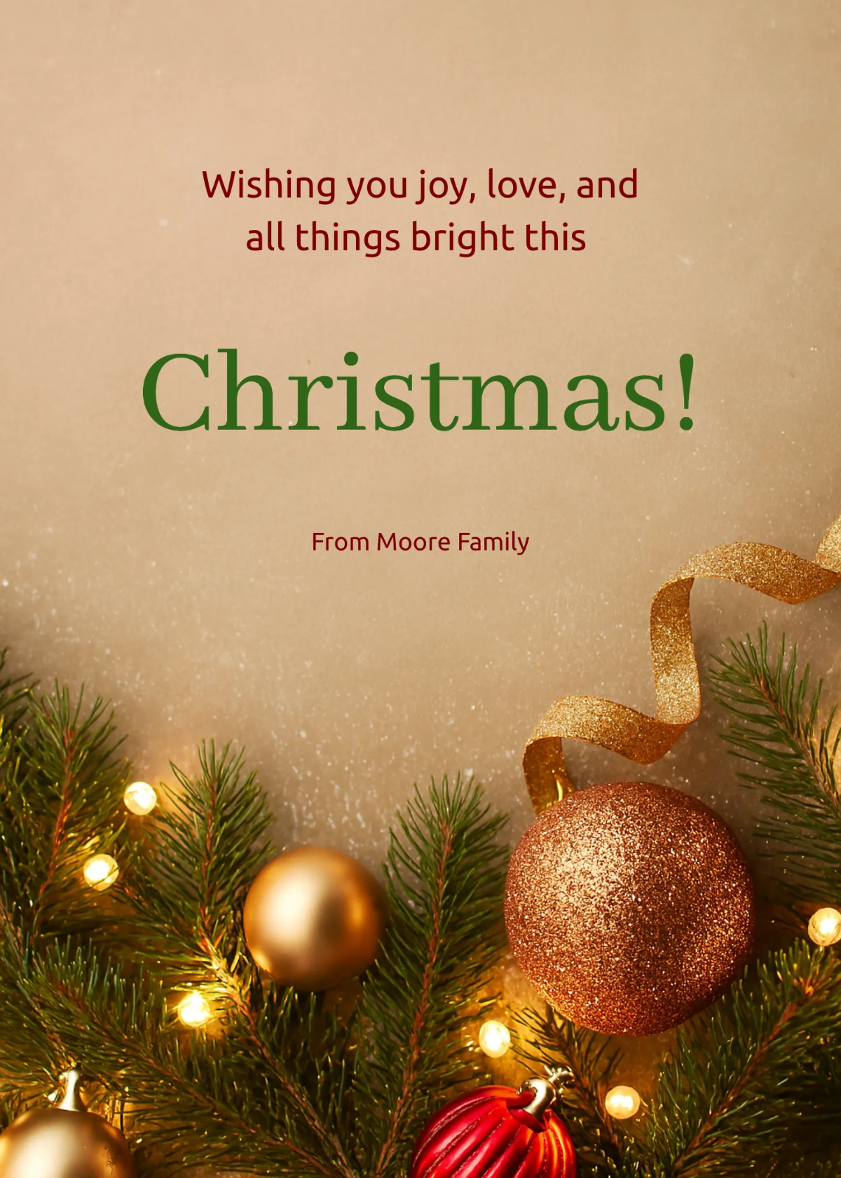Free Beautiful Christmas Wishes Template to Edit Online