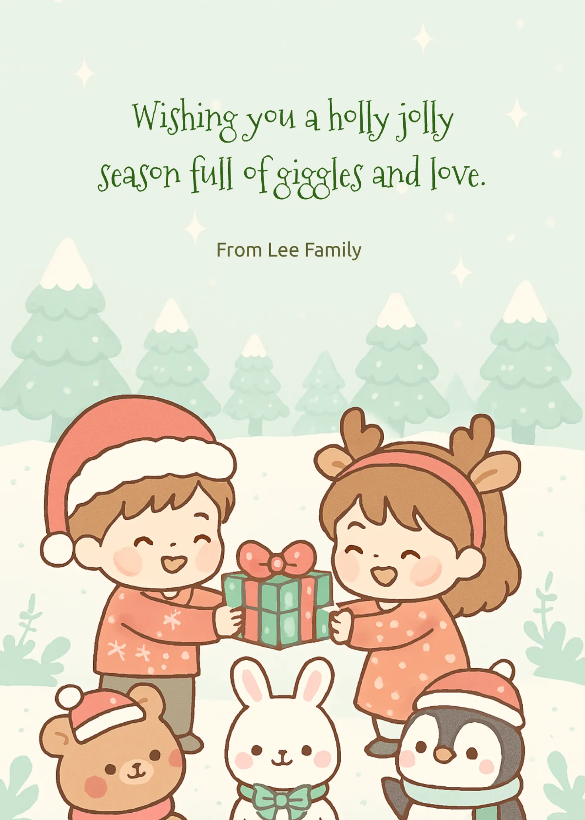 Free Cute Christmas Wishes Template to Edit Online