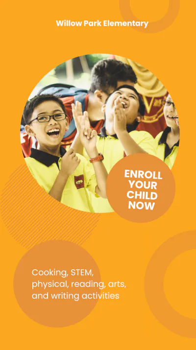 Free After School Program Instagram Story Template to Edit Online