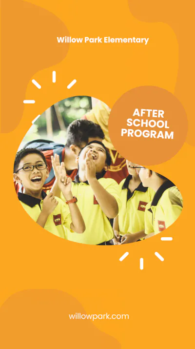 Free After School Program Instagram Story Template to Edit Online