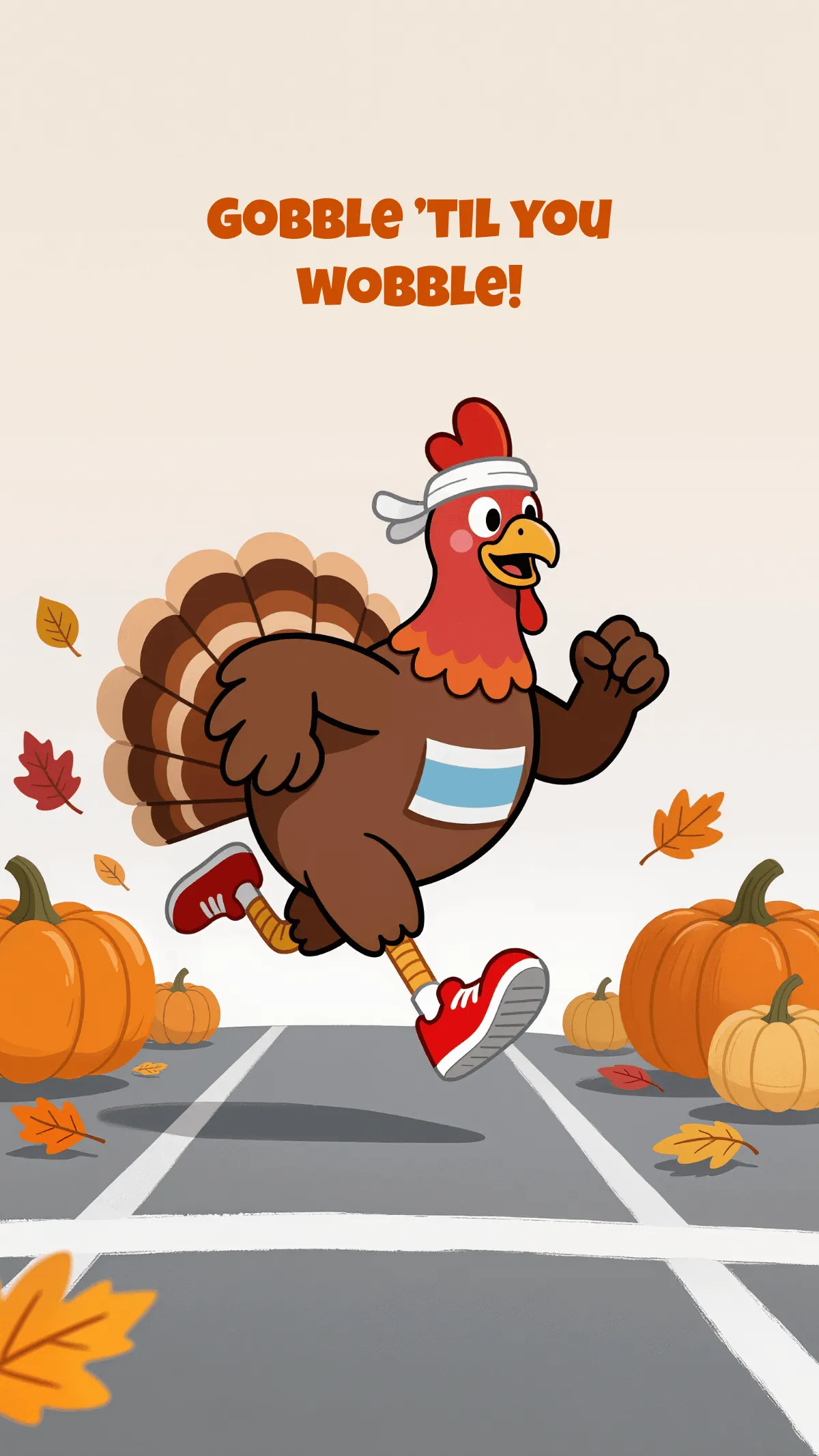 Free Funny Thanksgiving Turkey Trot Race Wallpaper Template to Edit Online