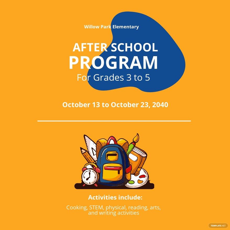 After School Program Linkedin Post Template - Edit Online & Download