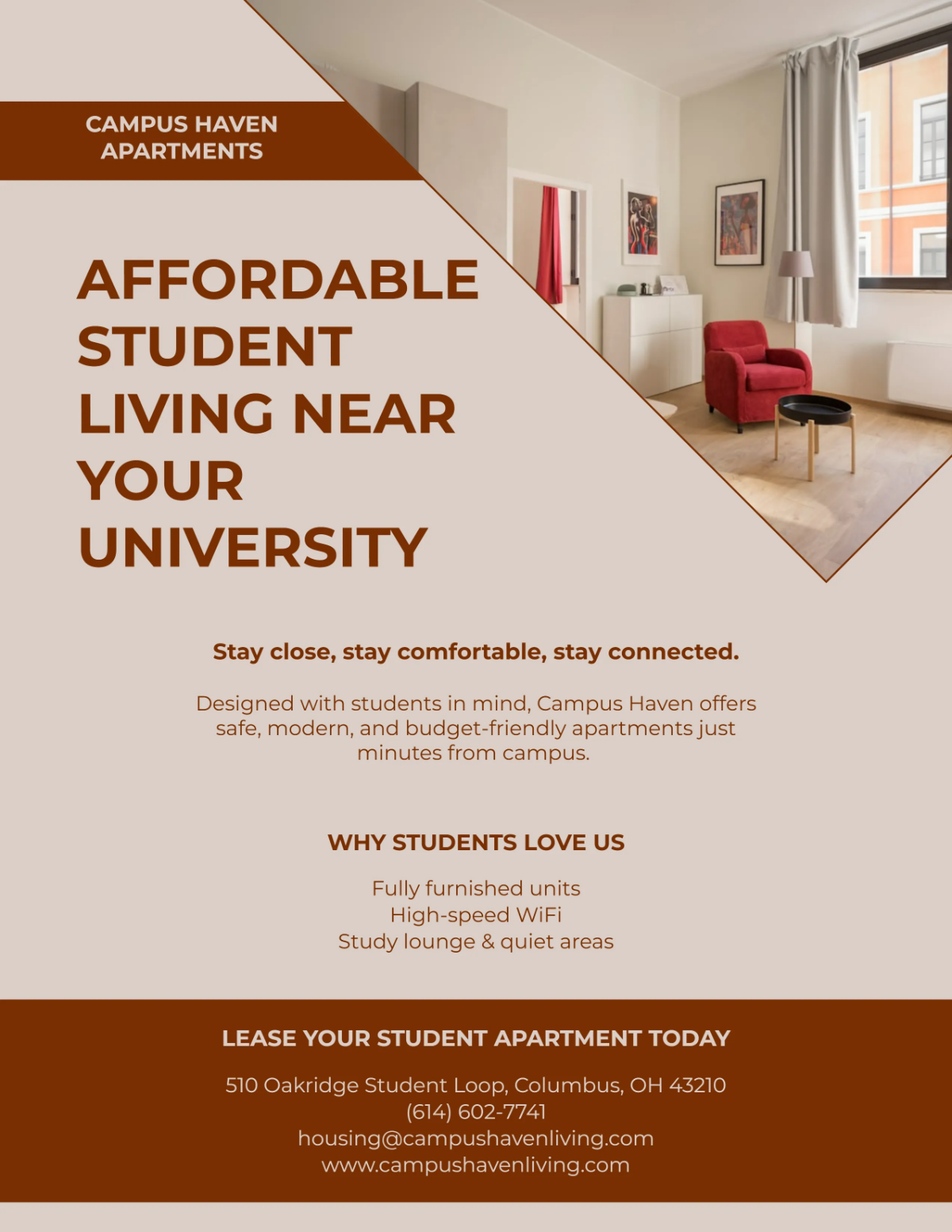 Student Apartment Flyer Template