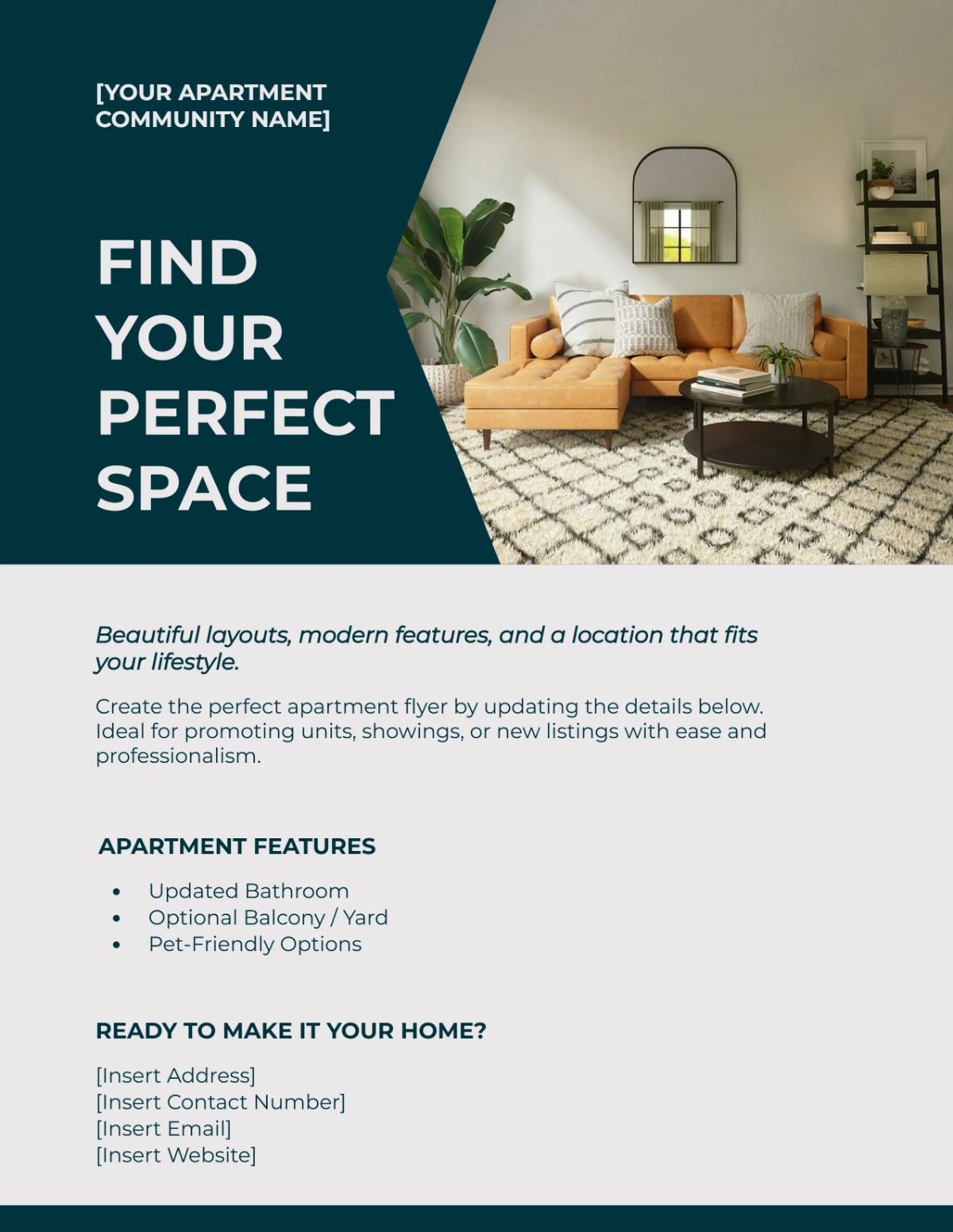 Free Customizable Apartment Flyer Template to Edit Online